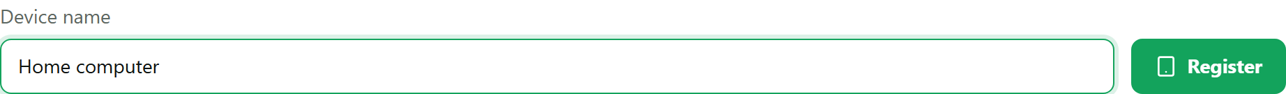 Registering the computer in the dashboard